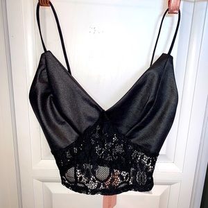 Super cute black lace crop top from Missguided!